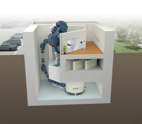 Vertically Arranged Compact Proton Therapy System (Image)