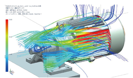 Analysis of air flow through a motor