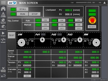 HMI（タッチパネル操作画面）