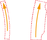 変形量を強調した模式図